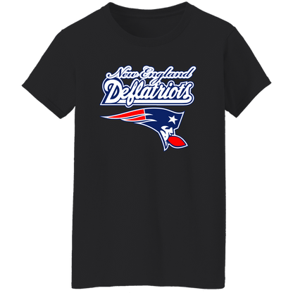 ArtichokeUSA Custom Design. New England Deflatriots. New England Patriots Parody. Ladies' 5.3 oz. T-Shirt