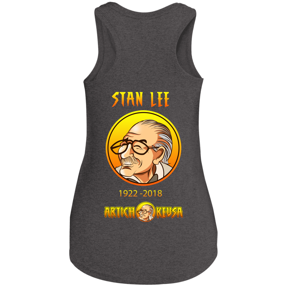 ArtichokeUSA Character and Font design. Stan Lee Thank You Fan Art. Let's Create Your Own Design Today. Ladies' Perfect Tri Racerback Tank
