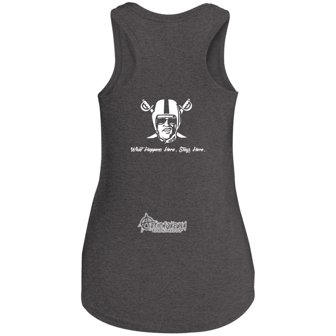 ArtichokeUSA Custom Design. Las Vegas Raiders. Las Vegas / Elvis Presley Parody Fan Art. Let's Create Your Own Team Design Today. Ladies' Tri Racerback Tank