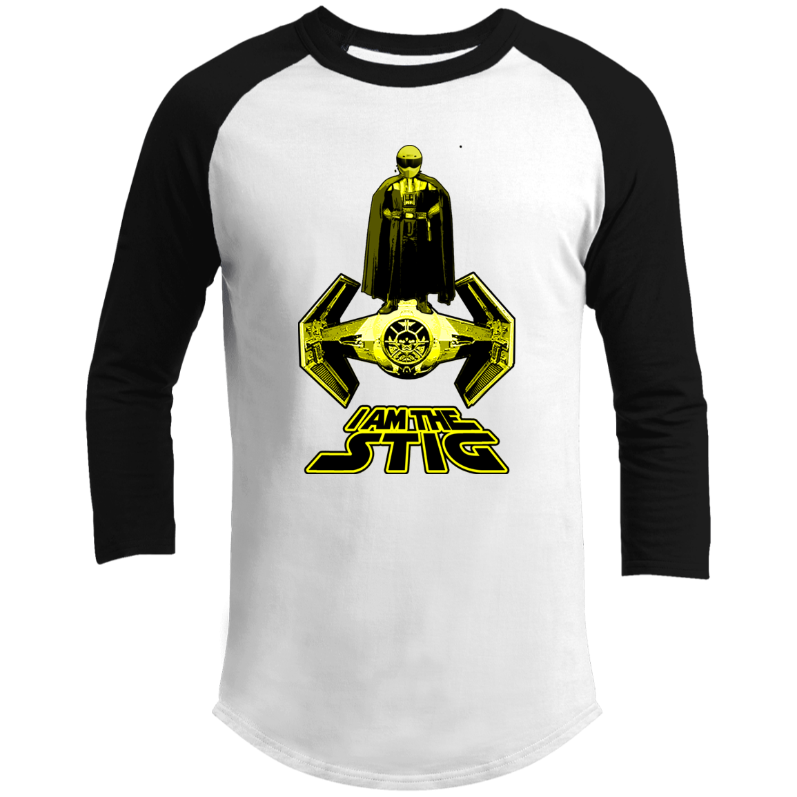 ArtichokeUSA Custom Design. I am the Stig. Vader/ The Stig Fan Art. Men's 3/4 Raglan Sleeve Shirt