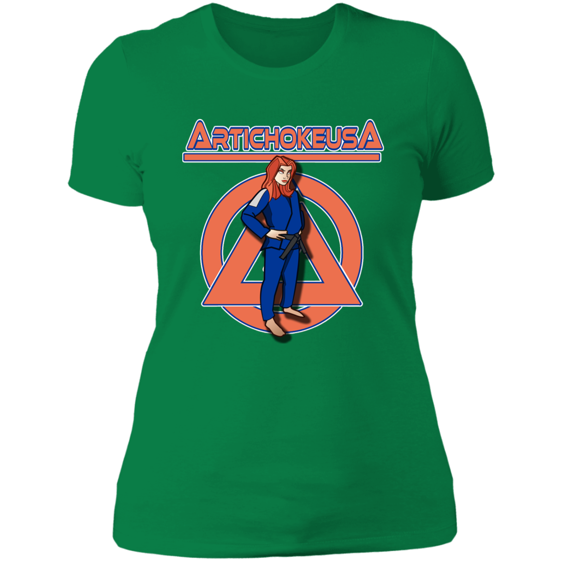 ArtichokeUSA Character and Font design. Let's Create Your Own Team Design Today. Amber. Ladies' Boyfriend T-Shirt