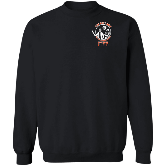 OPG Custom Design #23. Hack N Slice Golf. Freddy and Jason Fan Art. Crewneck Pullover Sweatshirt