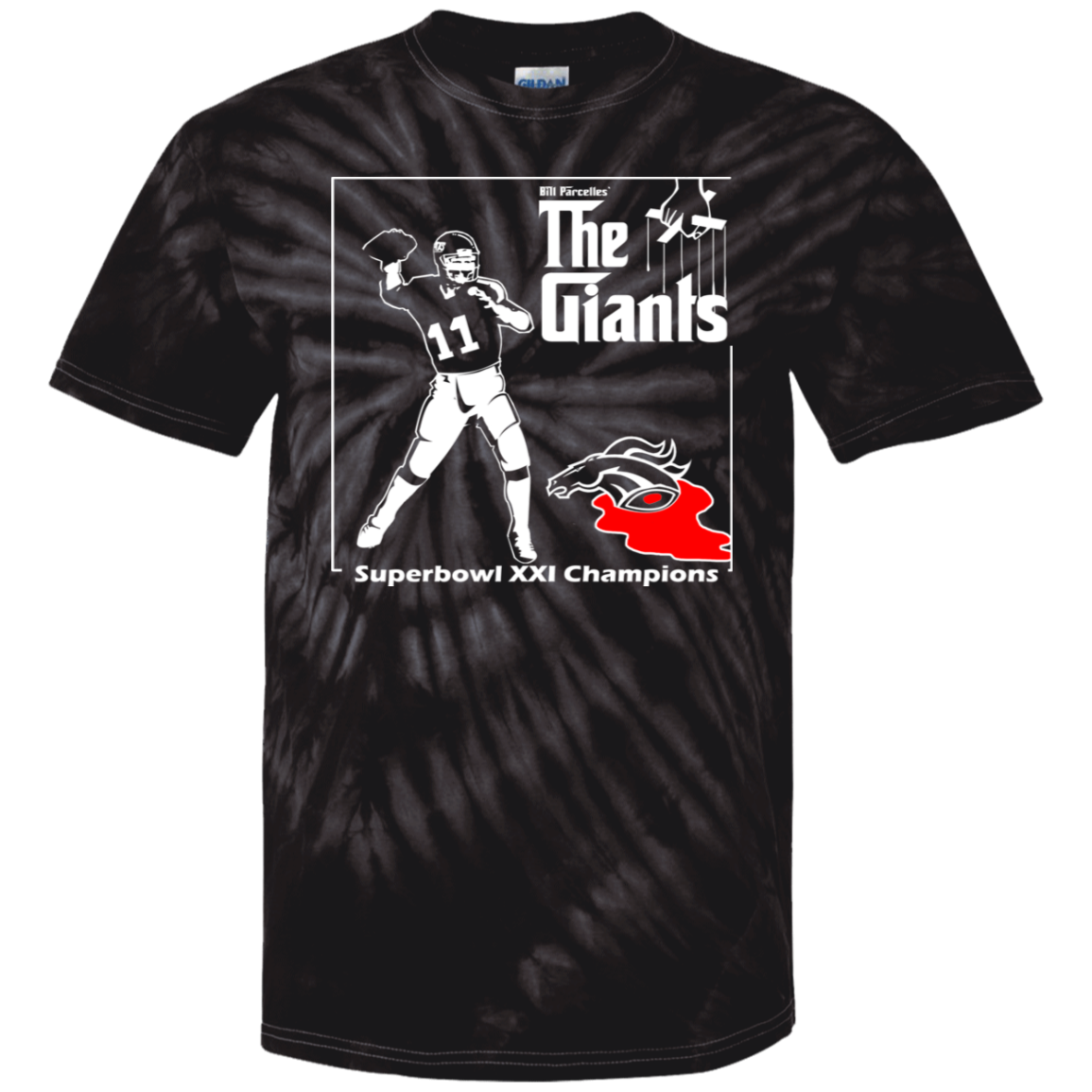 ArtichokeUSA Custom Design. Godfather Simms. NY Giants Superbowl XXI Champions. Fan Art. Youth Tie Dye T-Shirt