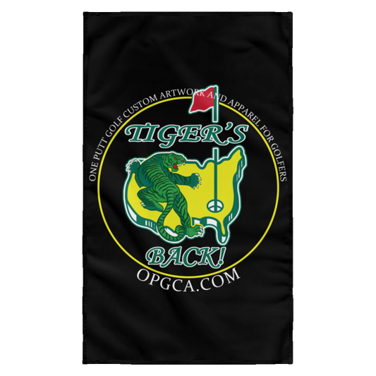 OPG Custom Design #26. Tiger Woods Fan Art. 2019 Master's Champion. Tiger's Back. Wall Flag