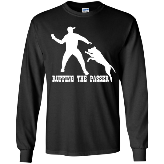 ArtichokeUSA Custom Design. Ruffing the Passer. Pitbull Edition. Male Version. Youth LS T-Shirt