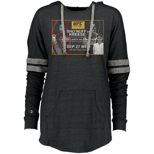 Artichoke Fight Gear Custom Design #15. UFC 909. Sho'Nuff vs Kreese. Co Main Event Bruce Lee Roy vs Danielson. MMA. UFC / The Last Dragon Movie Parody. Ladies Low Key Hoodie