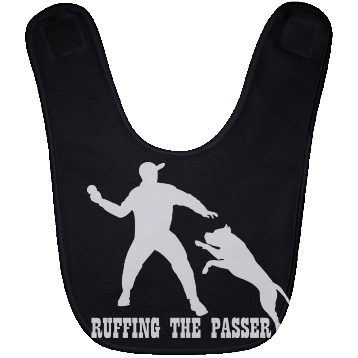 ArtichokeUSA Custom Design. Ruffing the Passer. Pitbull Edition. Male Version. Baby Bib