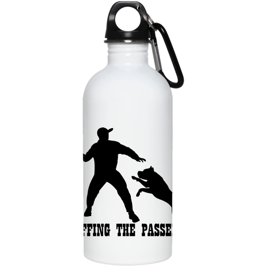 ArtichokeUSA Custom Design. Ruffing the Passer. Pitbull Edition. Male Version. 20 oz. Stainless Steel Water Bottle