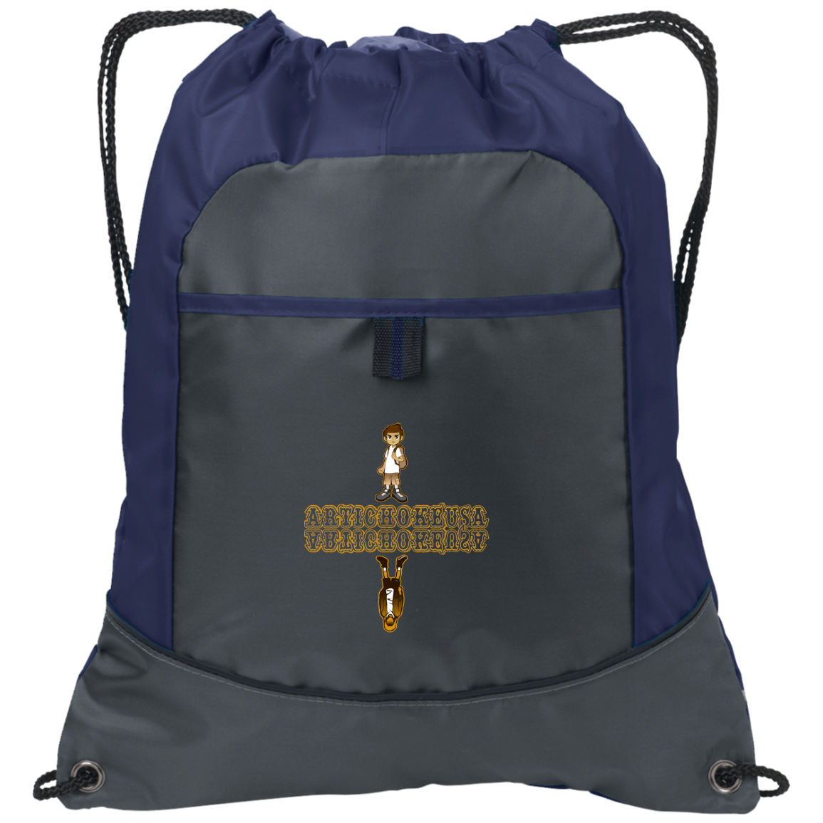 ArtichokeUSA Custom Design. Façade: (Noun) A false appearance that makes someone or something seem more pleasant or better than they really are. Pocket Cinch Pack