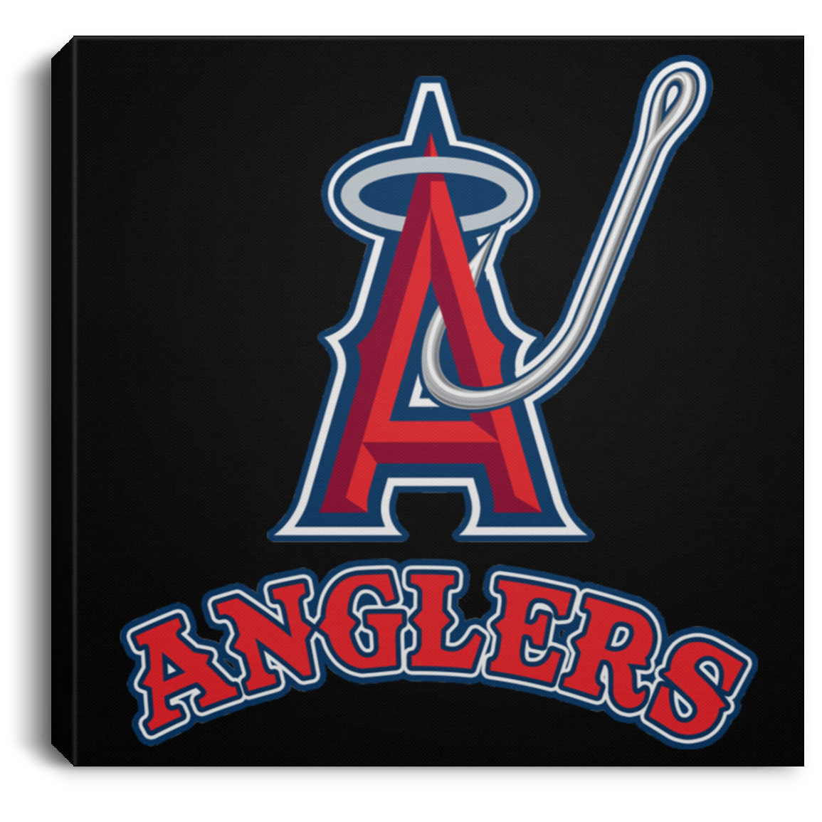 ArtichokeUSA Custom Design. Anglers. Southern California Sports Fishing. Los Angeles Angels Parody. Square Canvas .75in Frame