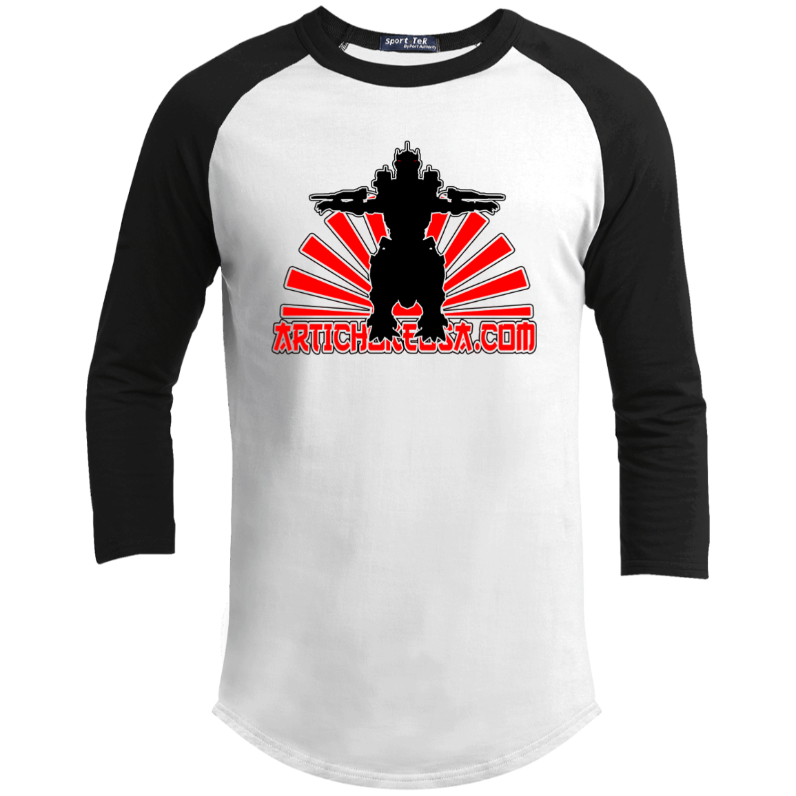 ArtichokeUSA Custom Design. Fan Art Mechagodzilla/Godzilla. Youth 3/4 Raglan Sleeve Shirt