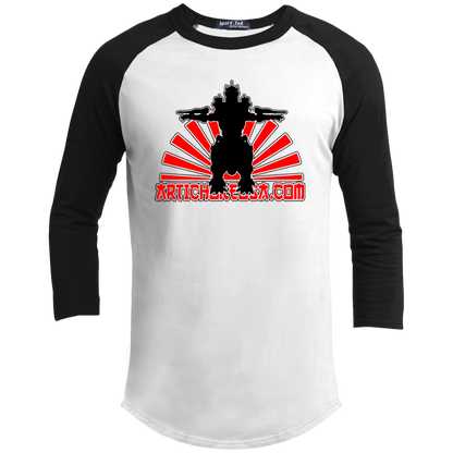 ArtichokeUSA Custom Design. Fan Art Mechagodzilla/Godzilla. Youth 3/4 Raglan Sleeve Shirt