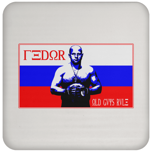 Artichoke Fight Gear Custom Design #14. Fedor Fan Art Tribute. Old Guys Rule. MMA. Coaster