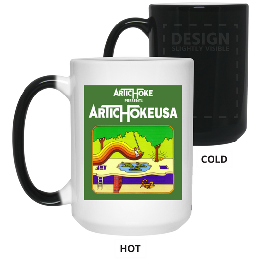 ArtichokeUSA Custom Design. Pitfall Game. Activision Parody. Ladies' Soft Style Hoodie 15 oz. Color Changing Mug