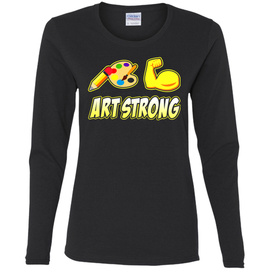 ArtichokeUSA Custom Design. Art Strong. Ladies' Cotton LS T-Shirt
