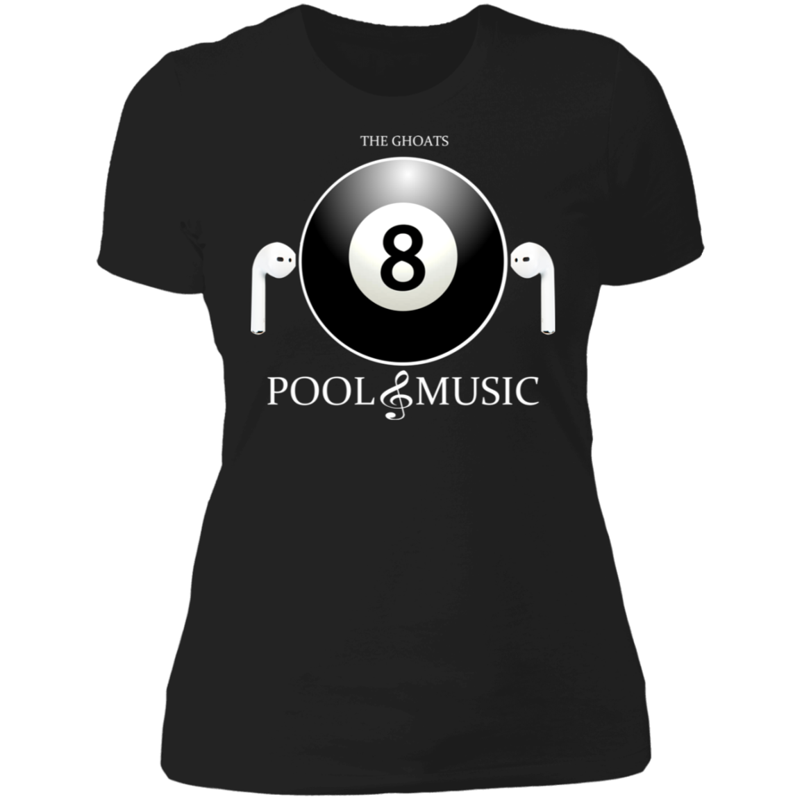 The GHOATS Custom Design. #19 Pool & Music. Ladies' Boyfriend T-Shirt