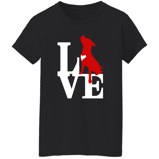 ArtichokeUSA Custom Design. Pitbull Love. Ladies' 5.3 oz. T-Shirt