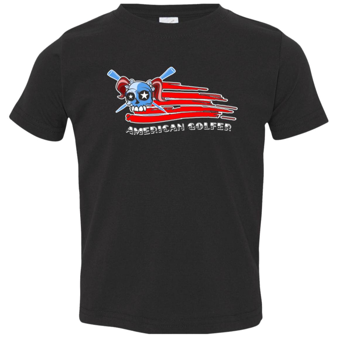 OPG Custom Design #12. American Golfer. Female Edition. Toddler Jersey T-Shirt