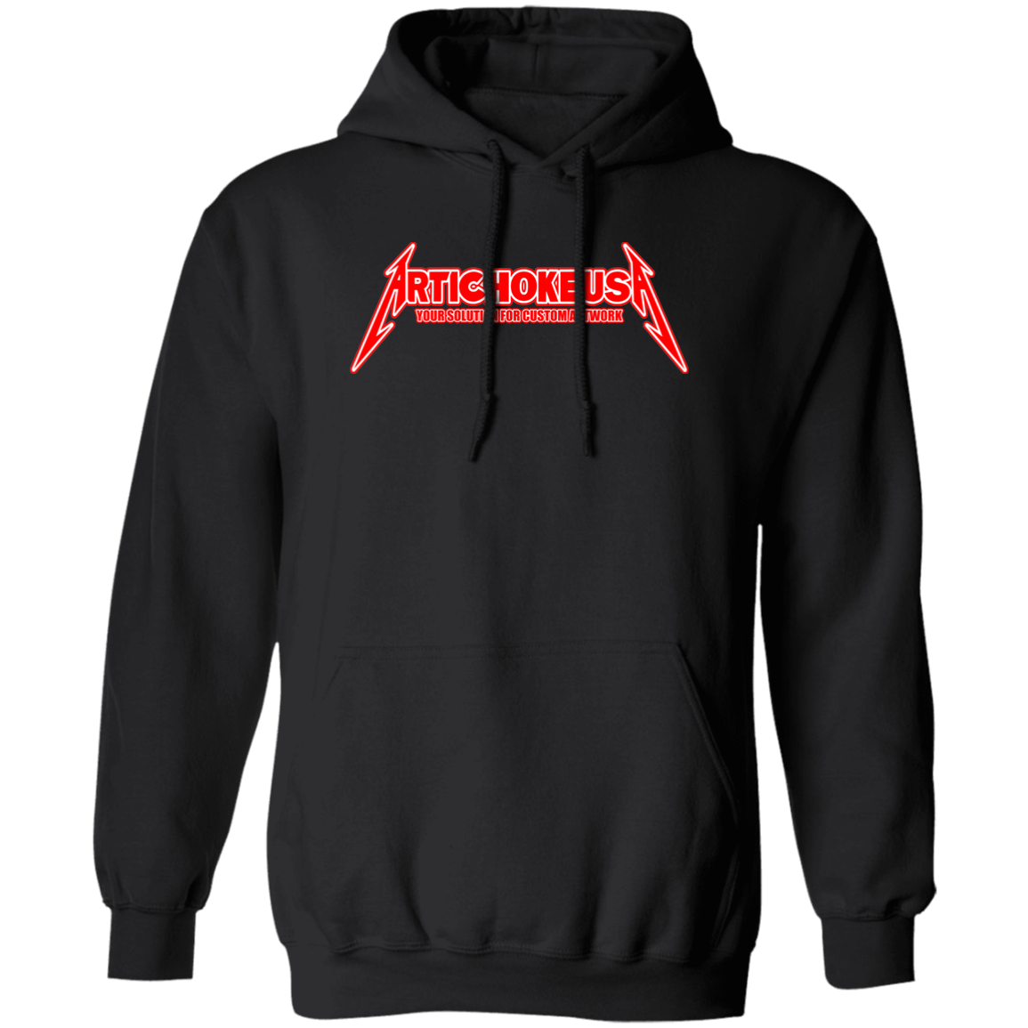 ArtichokeUSA Custom Design. Metallica Style Logo. Let's Make One For Your Project. Basic Pullover Hoodie