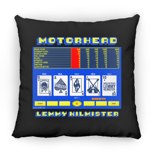 ArtichokeUSA Custom Design. Motorhead's Lemmy Kilmister Tribute. Rock In Peace! Square Pillow 18x18