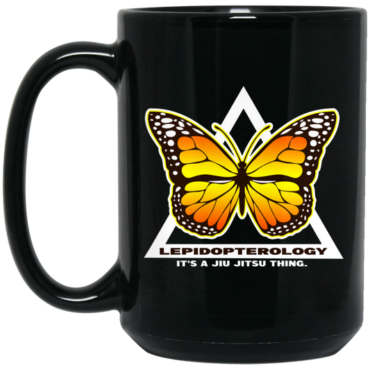 Artichoke Fight Gear Custom Design #6. Lepidopterology (Study of butterflies). Butterfly Guard. 15 oz. Black Mug