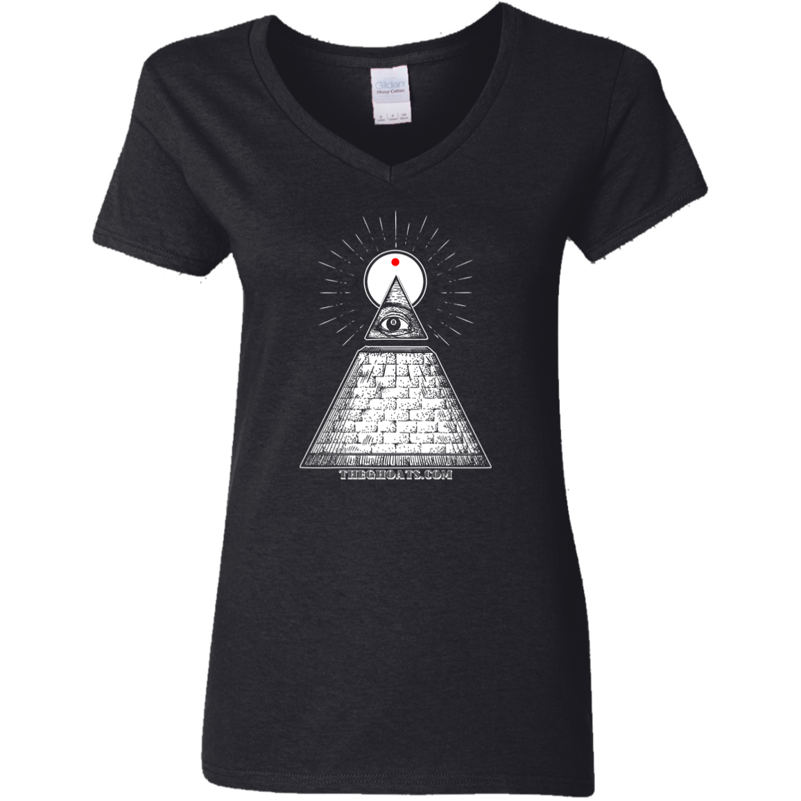 The GHOATS custom design #10. All Seeing Eye. Ladies' Basic V-Neck T-Shirt