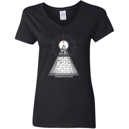 The GHOATS custom design #10. All Seeing Eye. Ladies' Basic V-Neck T-Shirt