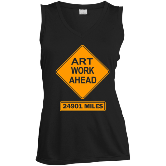 ArtichokeUSA Custom Design. Art Work Ahead. 24,901 Miles (Miles Around the Earth). Ladies' Sleeveless V-Neck