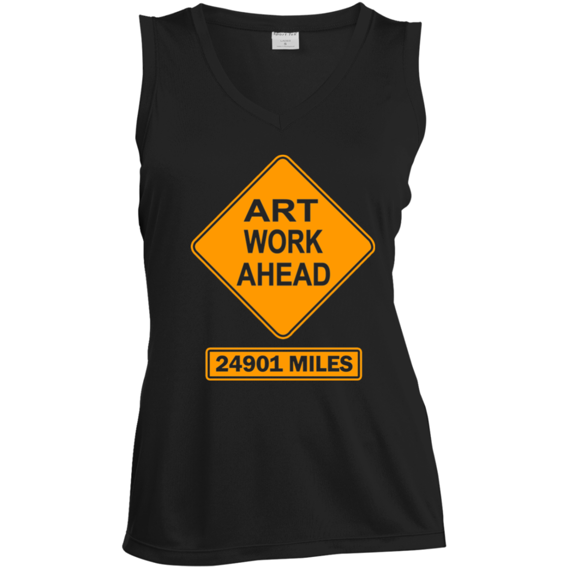 ArtichokeUSA Custom Design. Art Work Ahead. 24,901 Miles (Miles Around the Earth). Ladies' Sleeveless V-Neck