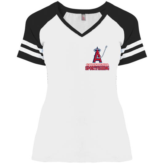 ArtichokeUSA Custom Design. Anglers. Southern California Sports Fishing. Los Angeles Angels Parody. Ladies' Game V-Neck T-Shirt