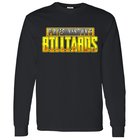 The GHOATS Custom Design. #27 PlayerUnknown's Billiards. PUBG Parody. LS T-Shirt 5.3 oz.