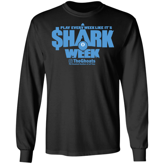 The GHOATS Custom Design. #32. Shark Week. Shark Life. Long Sleeve Cotton T-Shirt