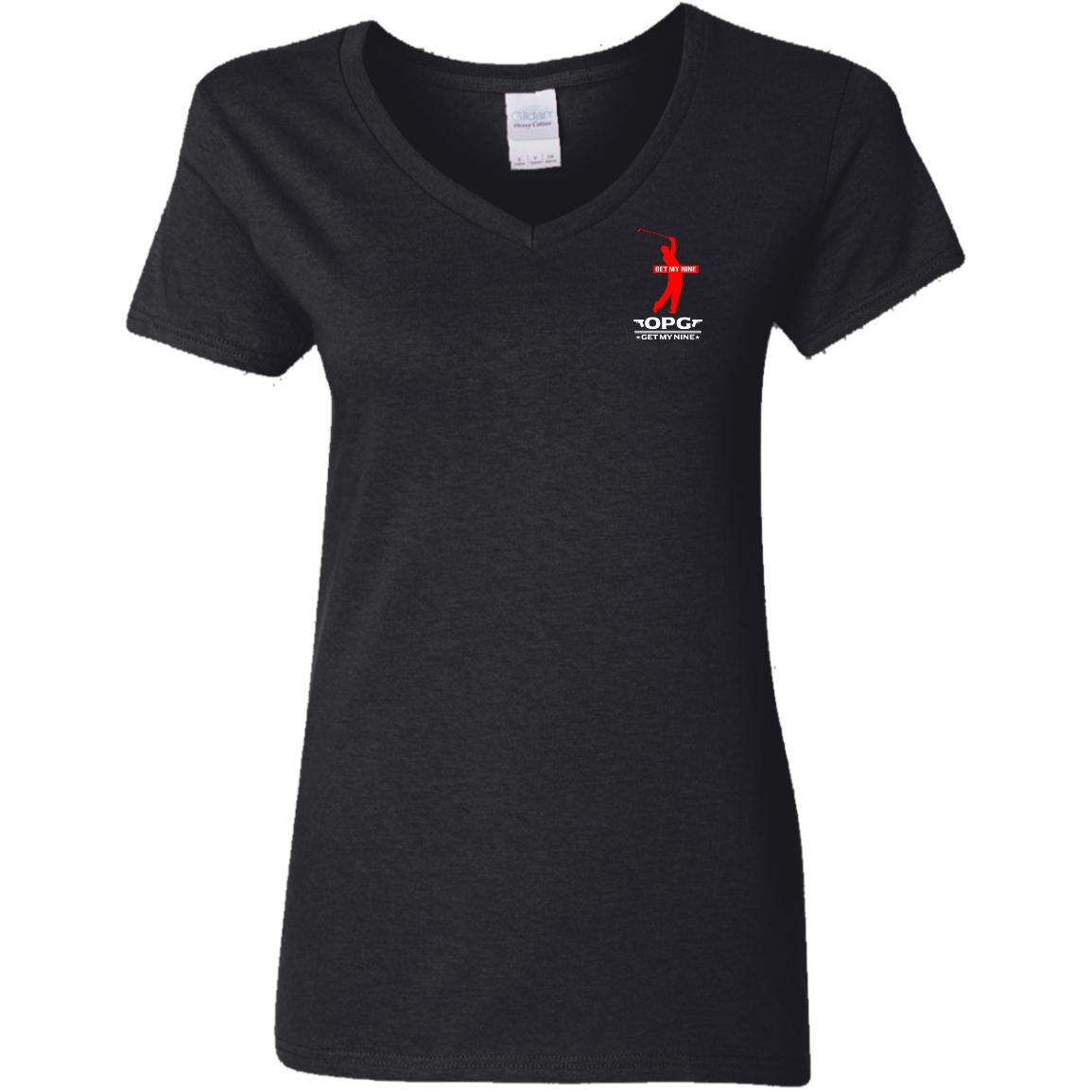 OPG Custom Design #16. Get My Nine.  Male Version. Ladies' 100% Cotton V-Neck T-Shirt