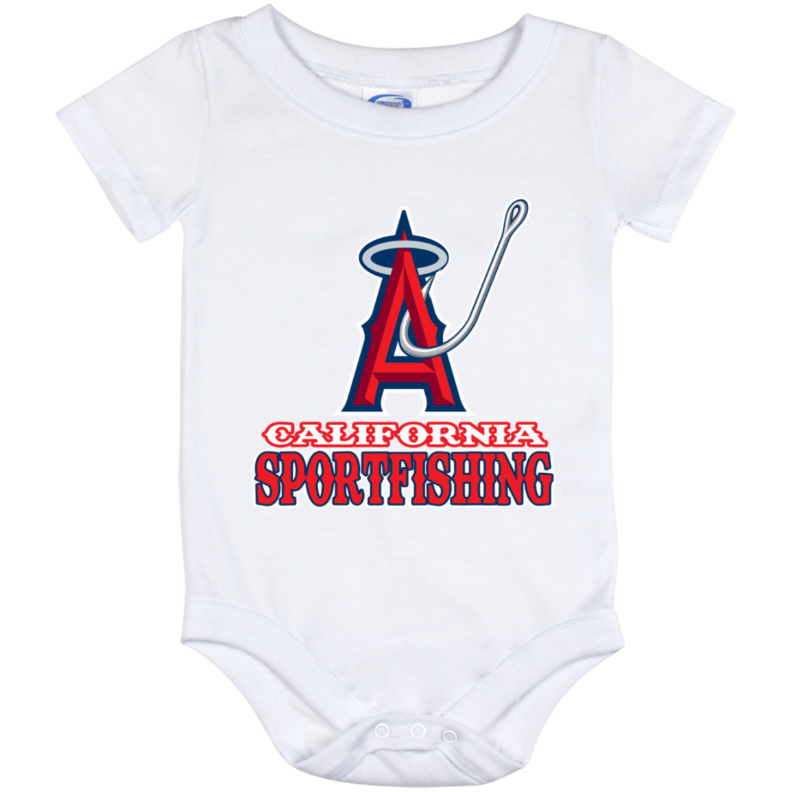 ArtichokeUSA Custom Design. Anglers. Southern California Sports Fishing. Los Angeles Angels Parody. Baby Onesie 12 Month