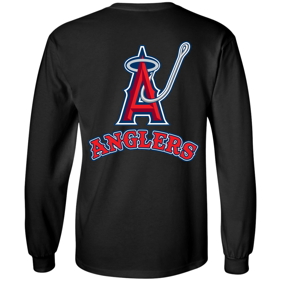 ArtichokeUSA Custom Design. Anglers. Southern California Sports Fishing. Los Angeles Angels Parody. 100% Cotton Long Sleeve T-Shirt