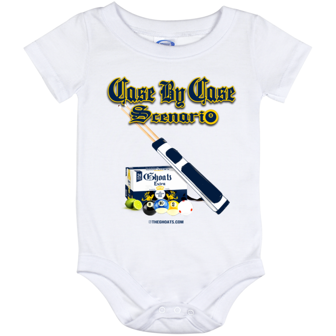 The GHOATS Custom Design. #6 Case by Case Scenario. Baby Onesie 12 Month