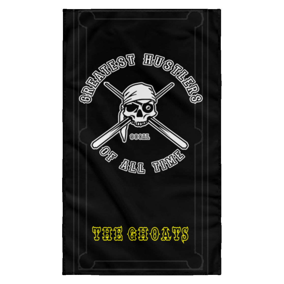 The GHOATS Custom Design. #4 Motorcycle Club Style. Ver 1/2. Wall Flag