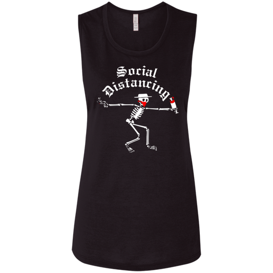 ArtichokeUSA Custom Design. Social Distancing. Social Distortion Parody. Ladies' Flowy Muscle Tank