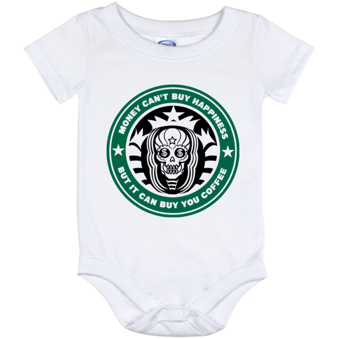 ArtichokeUSA Custom Design. Money Can't Buy Happiness But It Can Buy You Coffee. Baby Onesie 12 Month