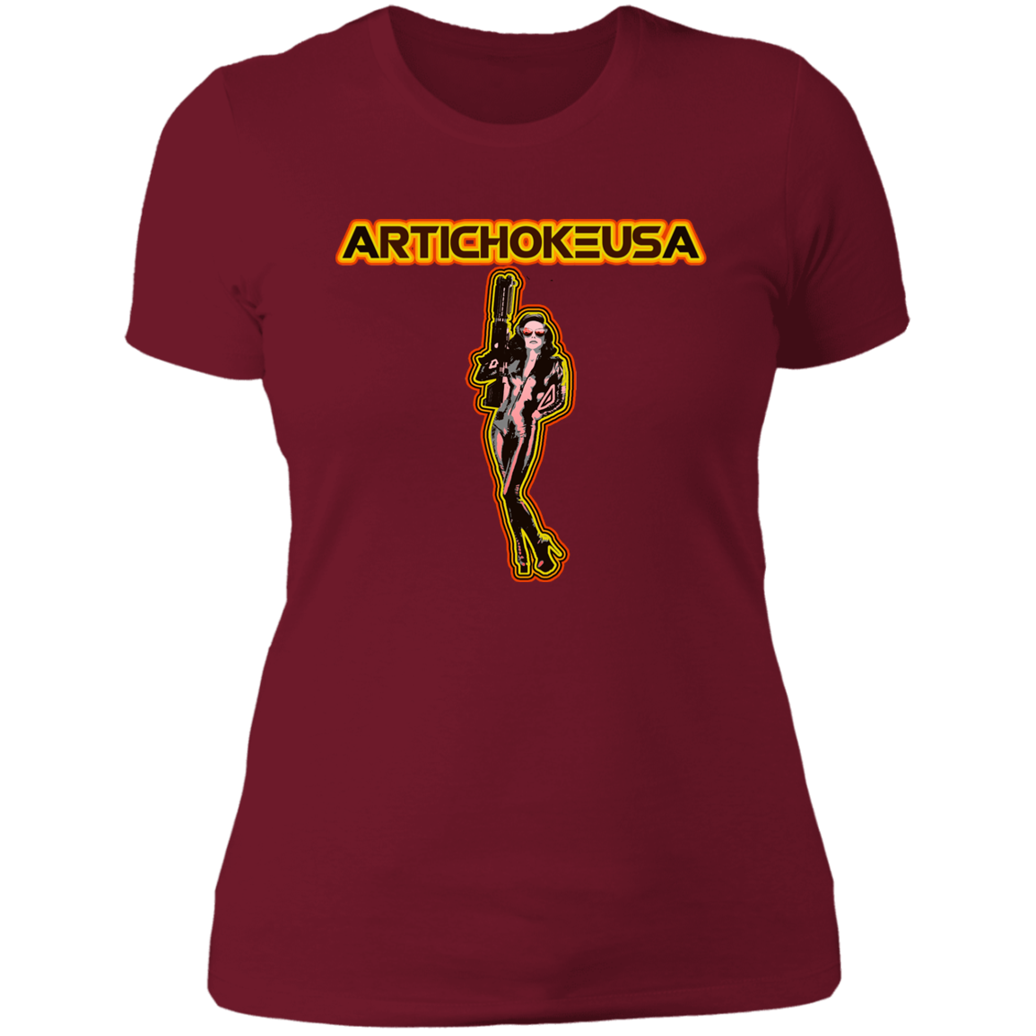 ArtichokeUSA Character and Font design. Let's Create Your Own Team Design Today. Mary Boom Boom. Ladies' Boyfriend T-Shirt