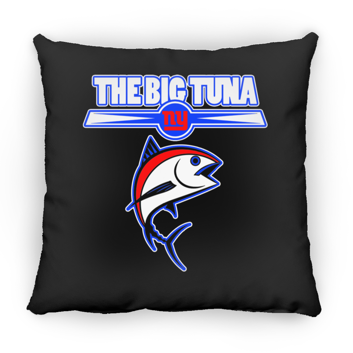 ArtichokeUSA Custom Design. The Big Tuna. Bill Parcell Tribute. NY Giants Fan Art. Square Pillow 18x18