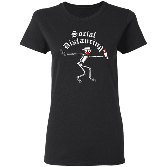 ArtichokeUSA Custom Design. Social Distancing. Social Distortion Parody. Ladies' Basic 100% Cotton T-Shirt
