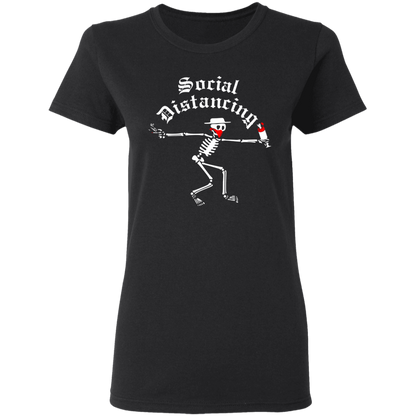 ArtichokeUSA Custom Design. Social Distancing. Social Distortion Parody. Ladies' Basic 100% Cotton T-Shirt