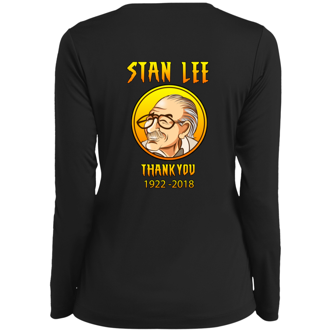 ArtichokeUSA Character and Font design. Stan Lee Thank You Fan Art. Let's Create Your Own Design Today. Ladies’ Long Sleeve Performance V-Neck Tee