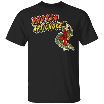 ArtichokeUSA Custom Design. Pho Ken Artichoke. Street Fighter Parody. Gaming. Youth 5.3 oz 100% Cotton T-Shirt