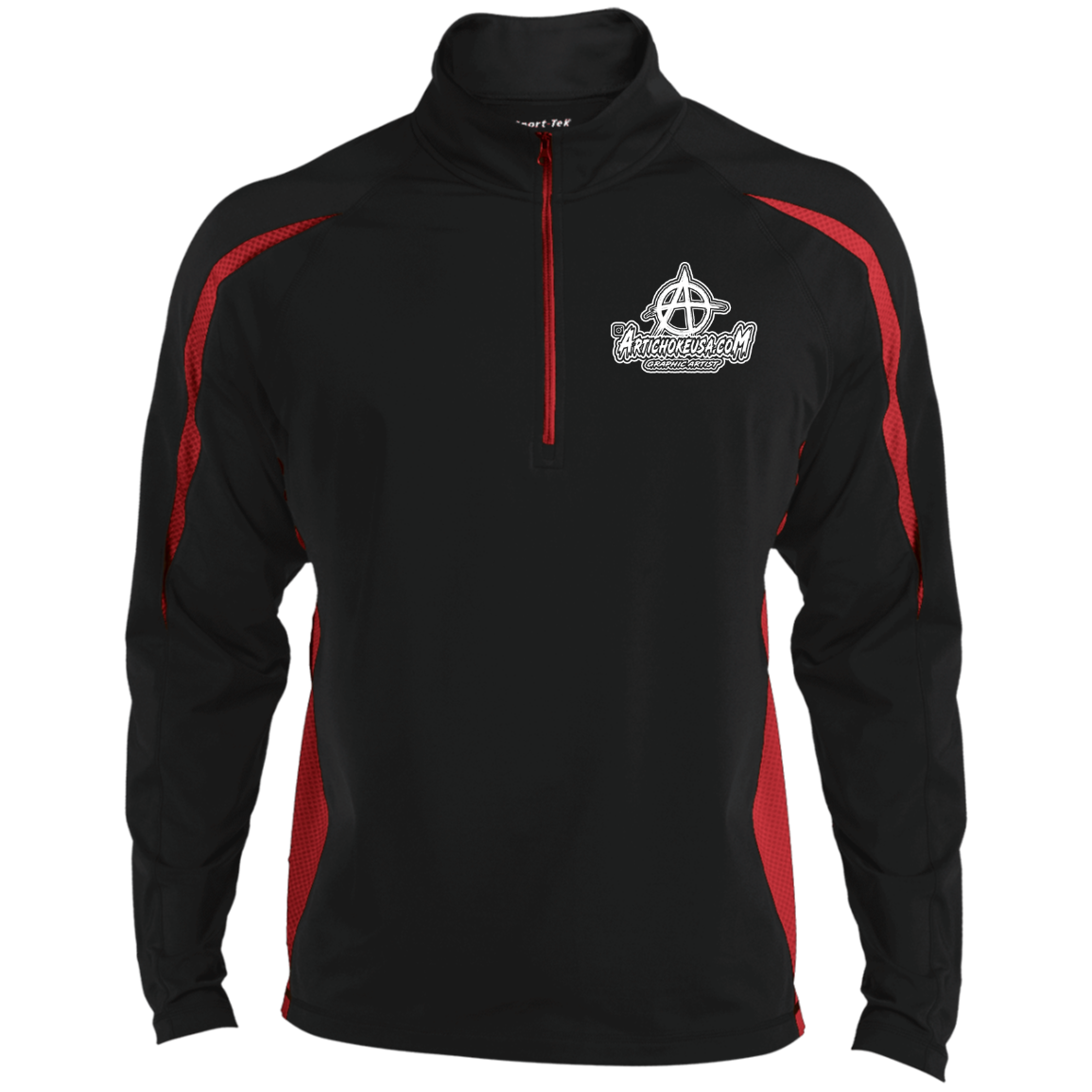 Embroidered Men's Sport Wicking Colorblock 1/2 Zip
