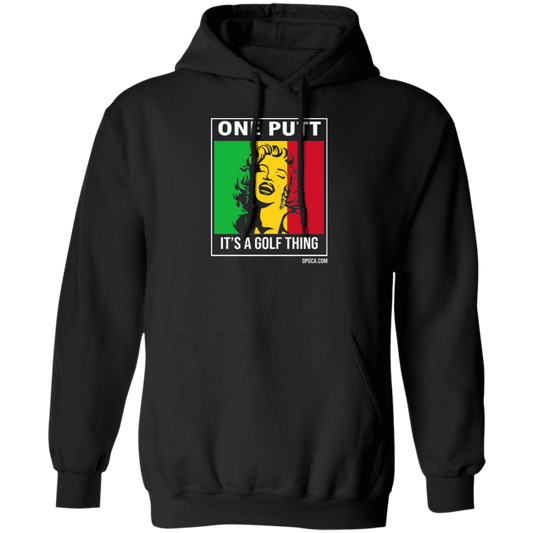 OPG Custom Design #22. One Putt / One Love Parody with Fan Art. Female Edition. Basic Pullover Hoodie