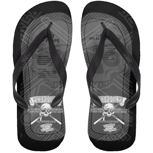 The GHOATS Custom Design. #4 Motorcycle Club Style. Ver 2/2. Adult Flip Flops