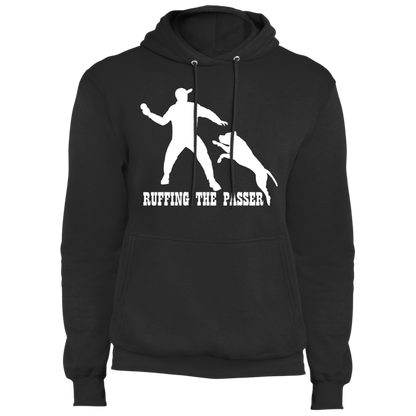 ArtichokeUSA Custom Design. Ruffing the Passer. Pitbull Edition. Male Version. Fleece Pullover Hoodie