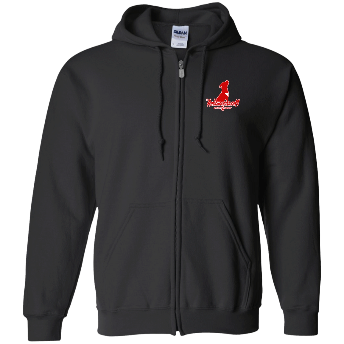 ArtichokeUSA Custom Design. Pitbull Love. Zip Up Hooded Sweatshirt